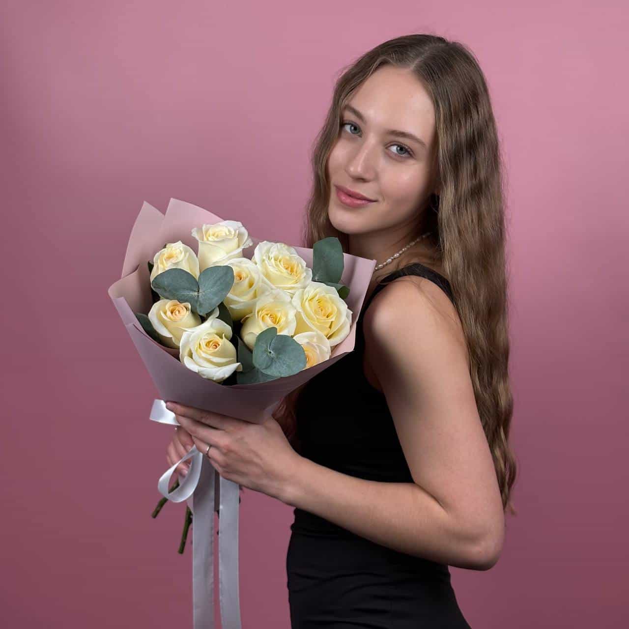 Канделайт розы с эвкалиптом 9 шт.