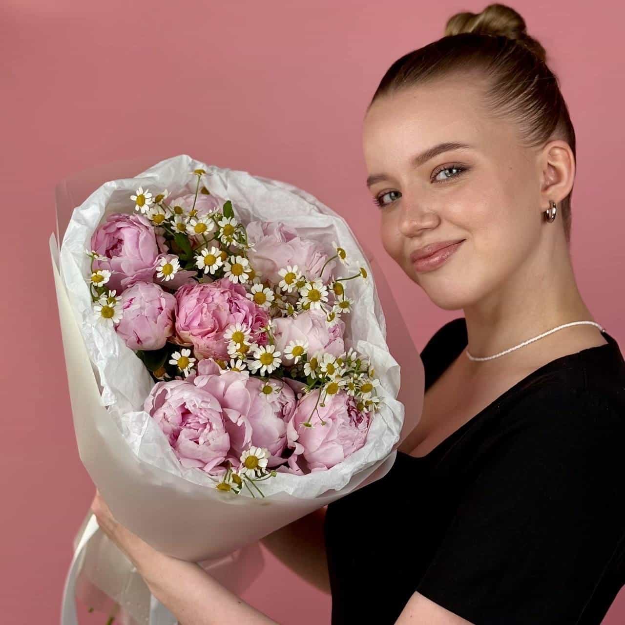 Букет Пионы/Ромашка, 9 шт.