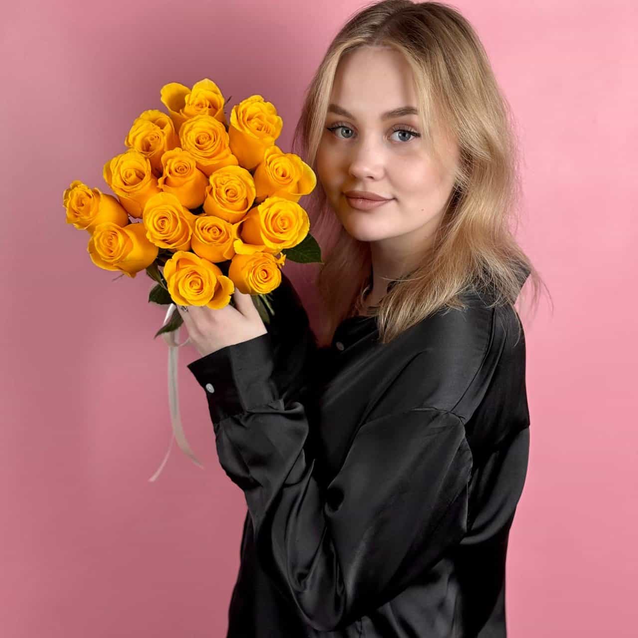 Желтые розы, 15 шт.