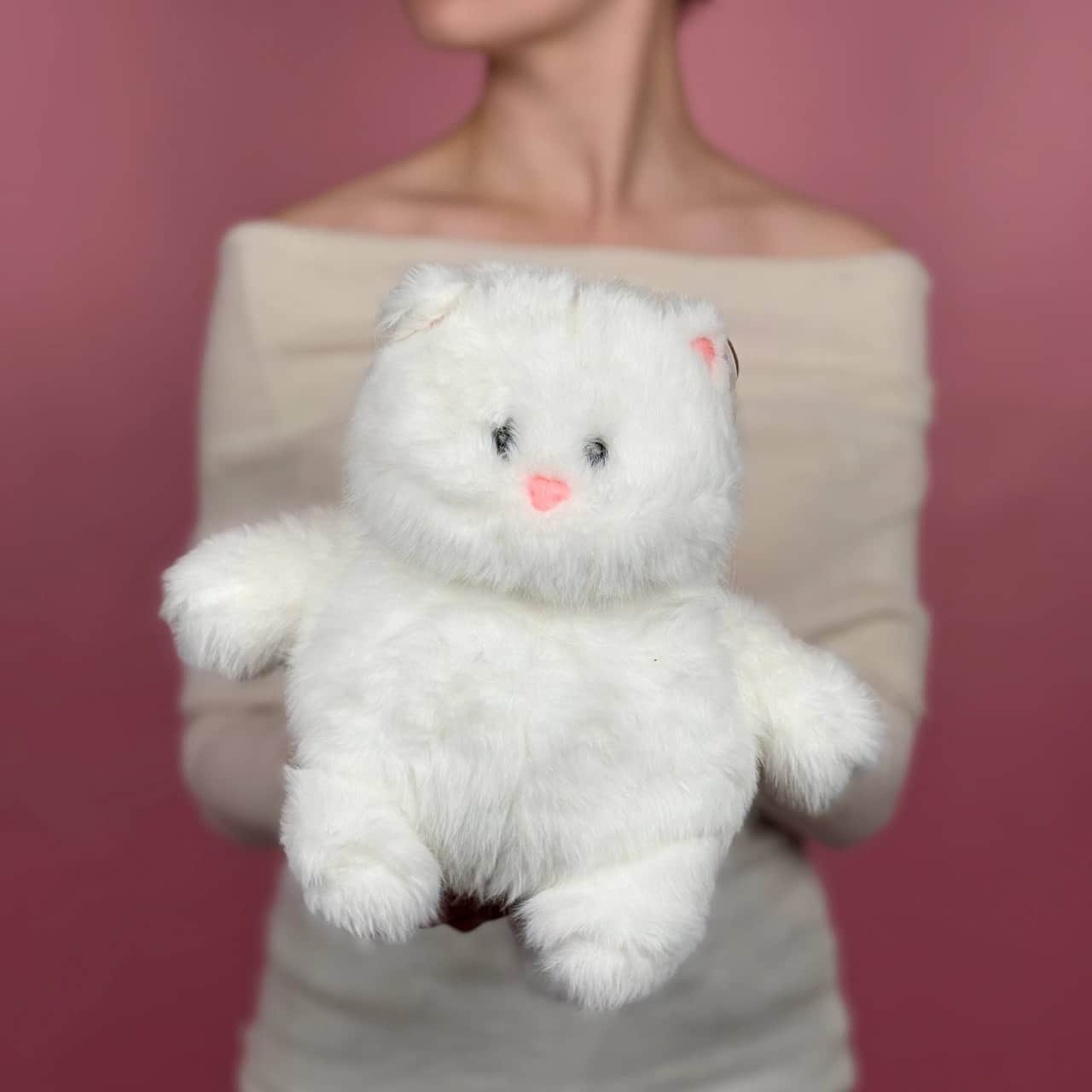 Игрушка мягконабивная ТМ "Relana" Котик белый, 25 см, в/п 25*21*19 см — фото 1