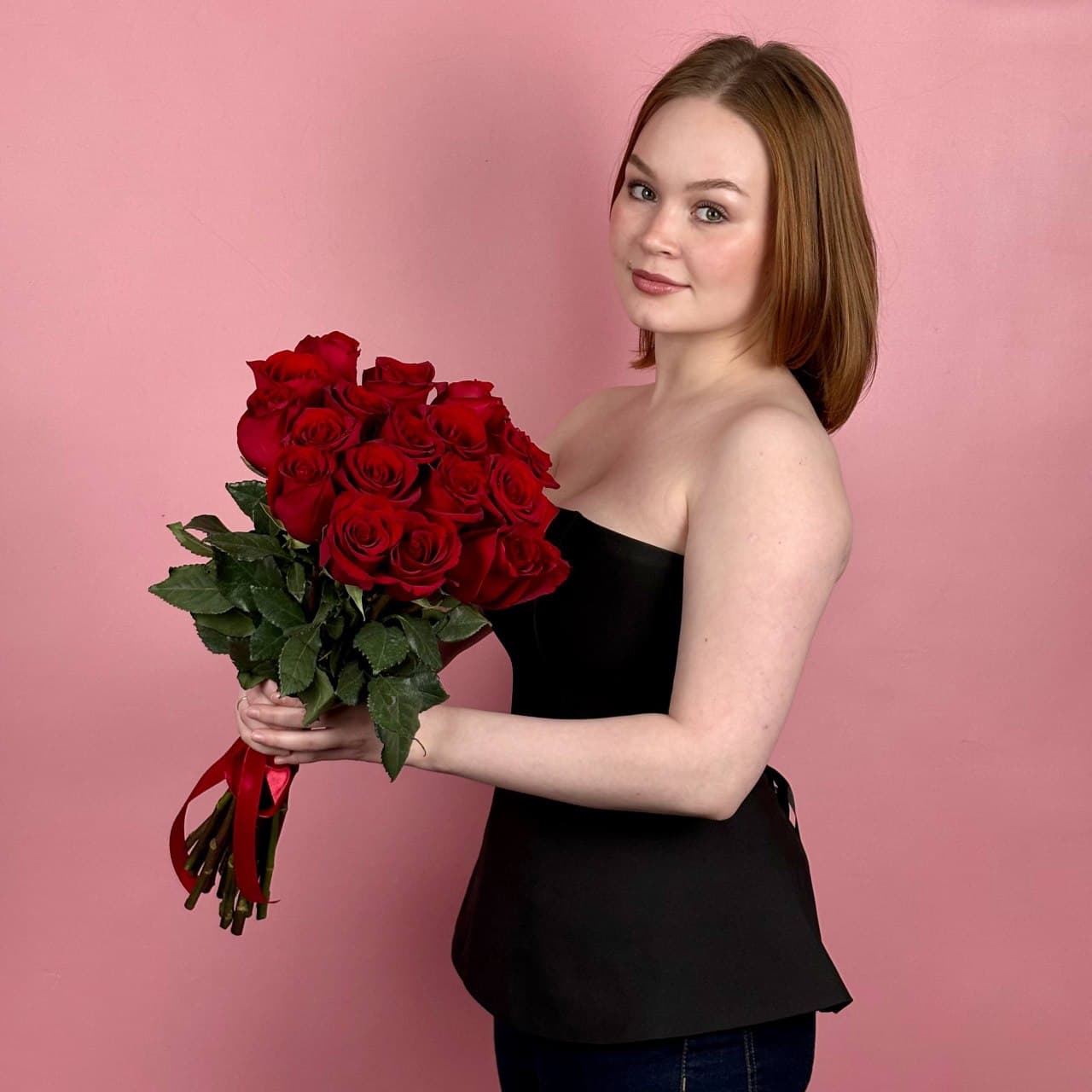 Красные розы, 17 шт. — миниатюра 1