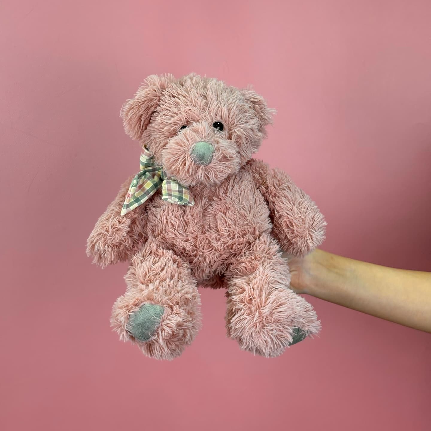 Игрушка мягконабивная ТМ "Relana" Мишка розовый с бантиком, 22 см, в/п 20*22*18 см