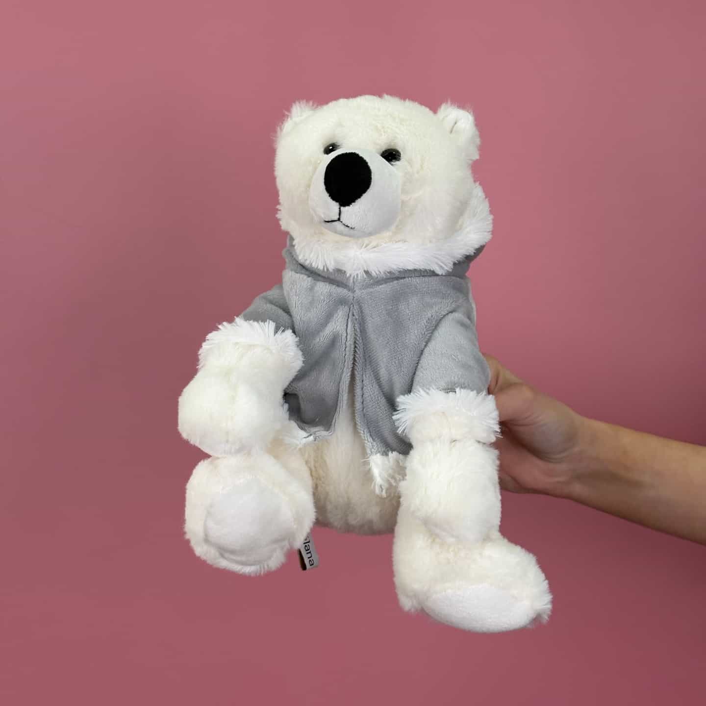 Игрушка мягконабивная ТМ "Relana" Полярный мишка в меховом пальто с капюшоном, 23 см, в/п 23*15*15 см