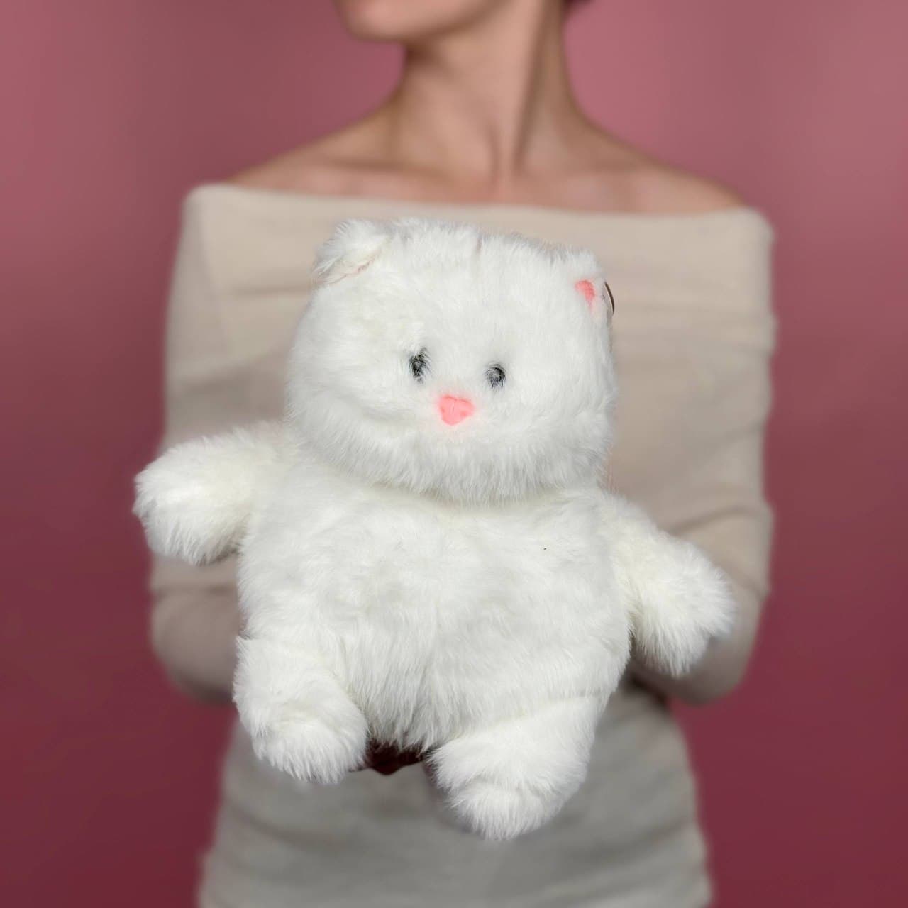 Игрушка мягконабивная ТМ "Relana" Котик белый, 25 см, в/п 25*21*19 см