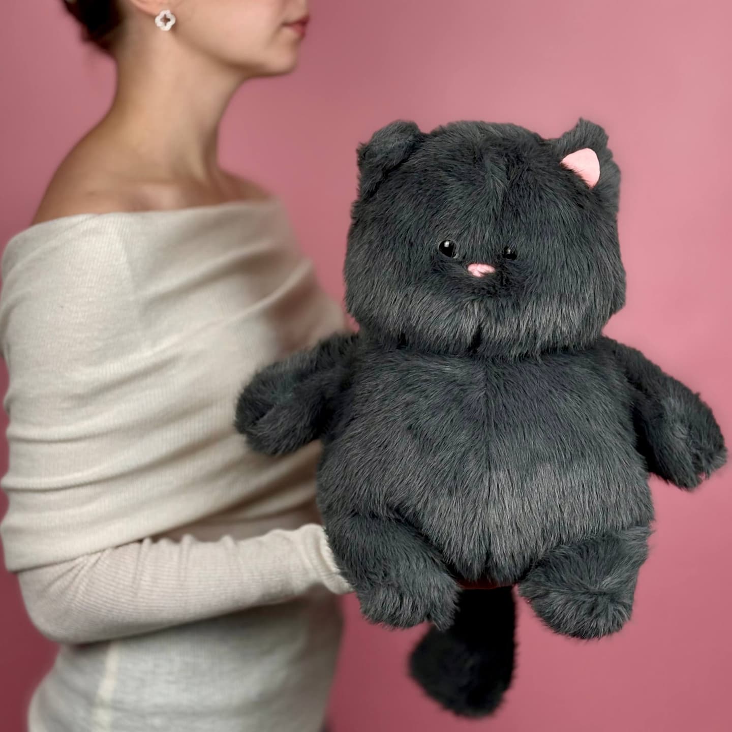 Игрушка мягконабивная ТМ "Relana" Котик темно-серый, 35 см, в/п 35*15*13 см