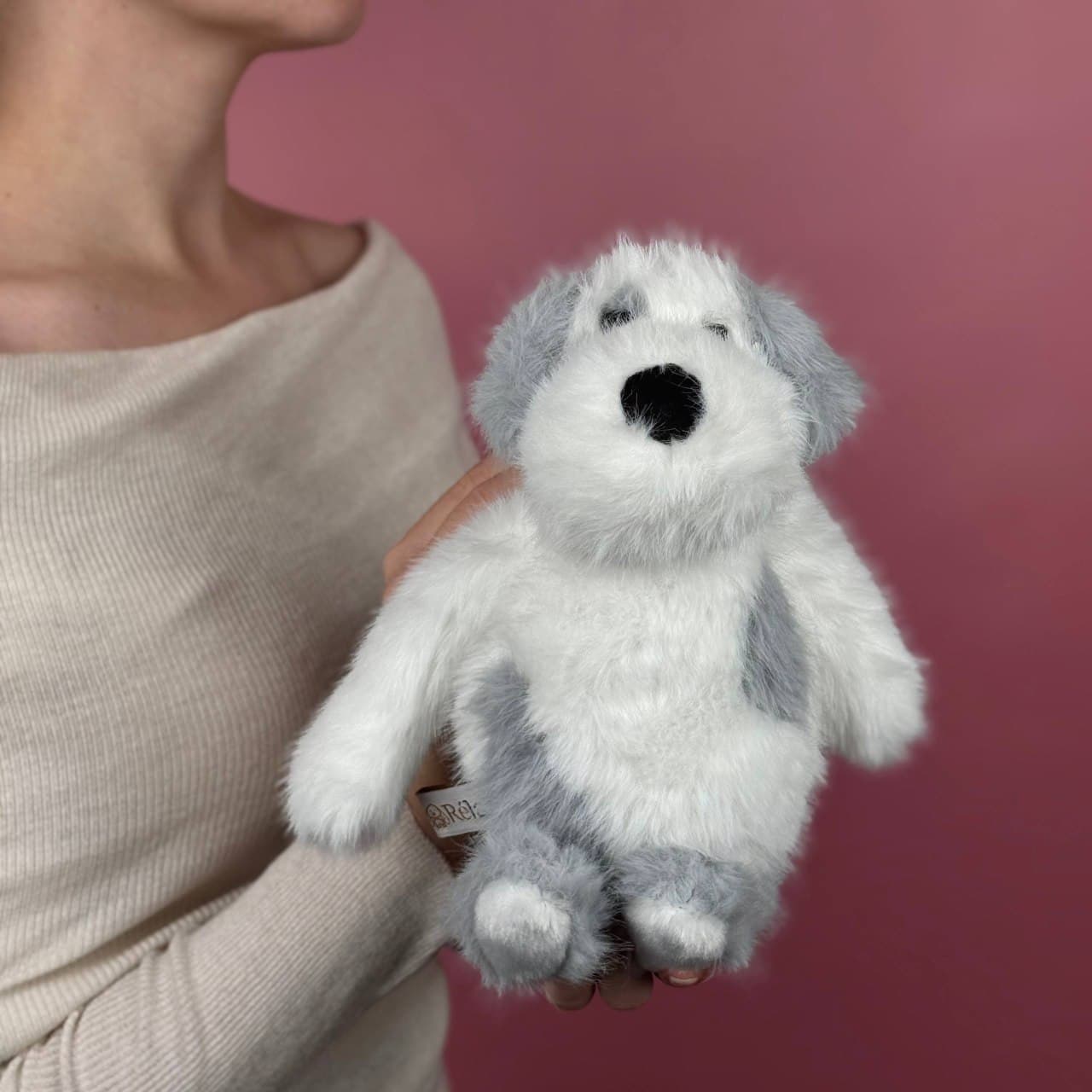 Игрушка мягконабивная ТМ "Relana" Собака бело-серая, 22 см, в/п 22*15*9 см